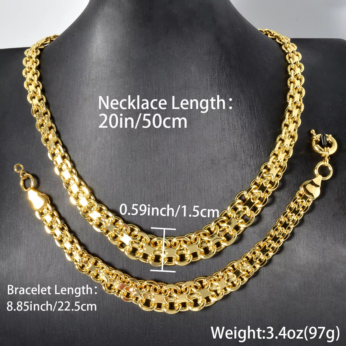 Luxury 18K Gold Plated Jewelry Set round Beads Necklace Bracelet for Womens Dubai Wedding Gifts Copper Chain Jewelry Accessories