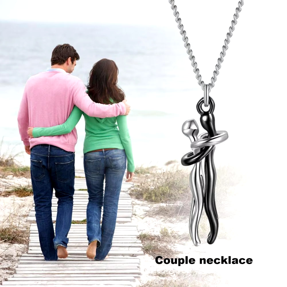 Embrace Forever – Adjustable Hugging Couple Pendant Necklace for Lovers