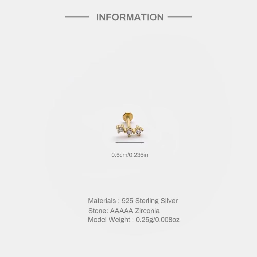 Luxe Line Mini Zircon Stud – A Spark of Modern Minimalism