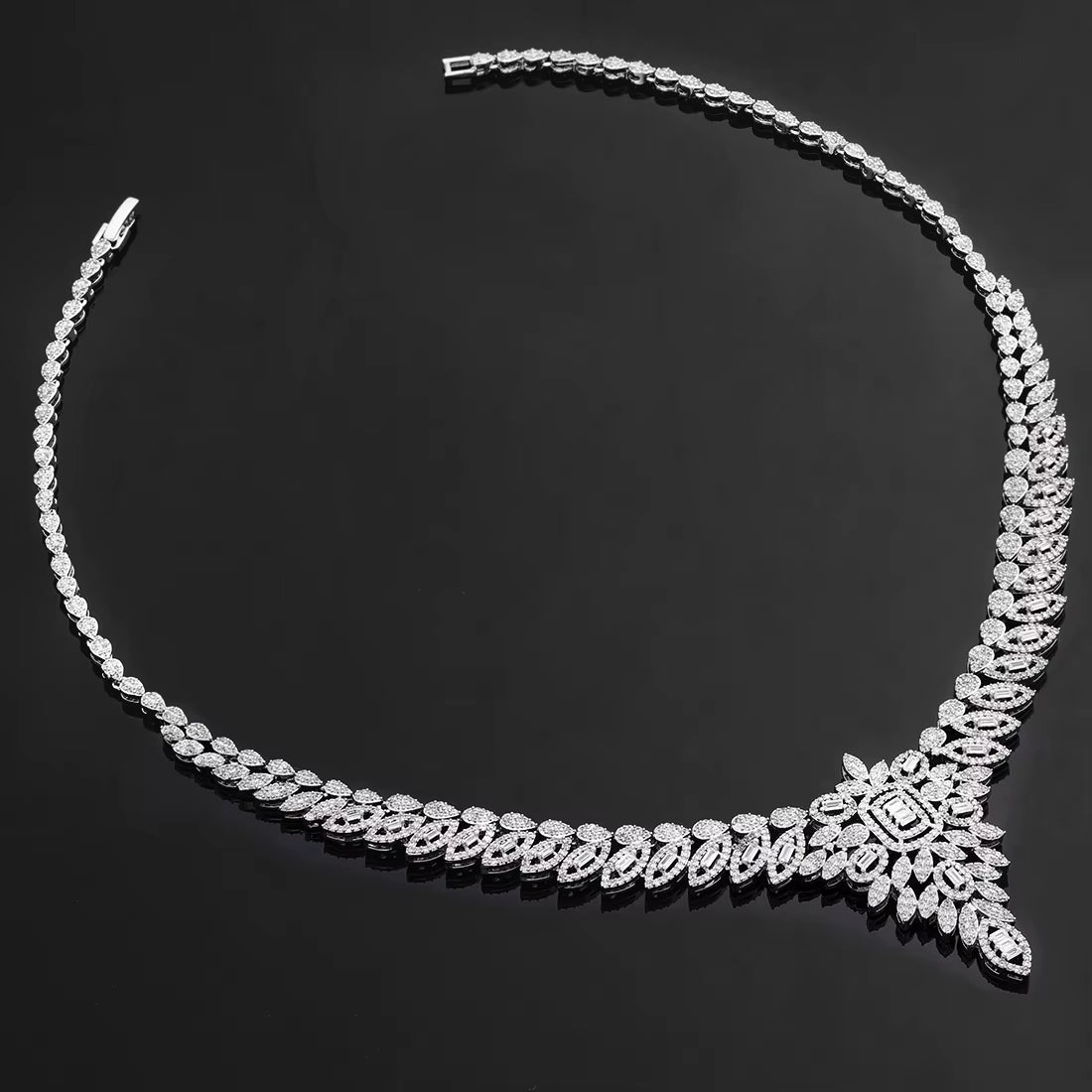 2024 Wedding Jewelry Necklace Sets for Women AAA Cubic Zirconia Bridal Jewellery Set Dubai Saudi Party Engagement Accessory