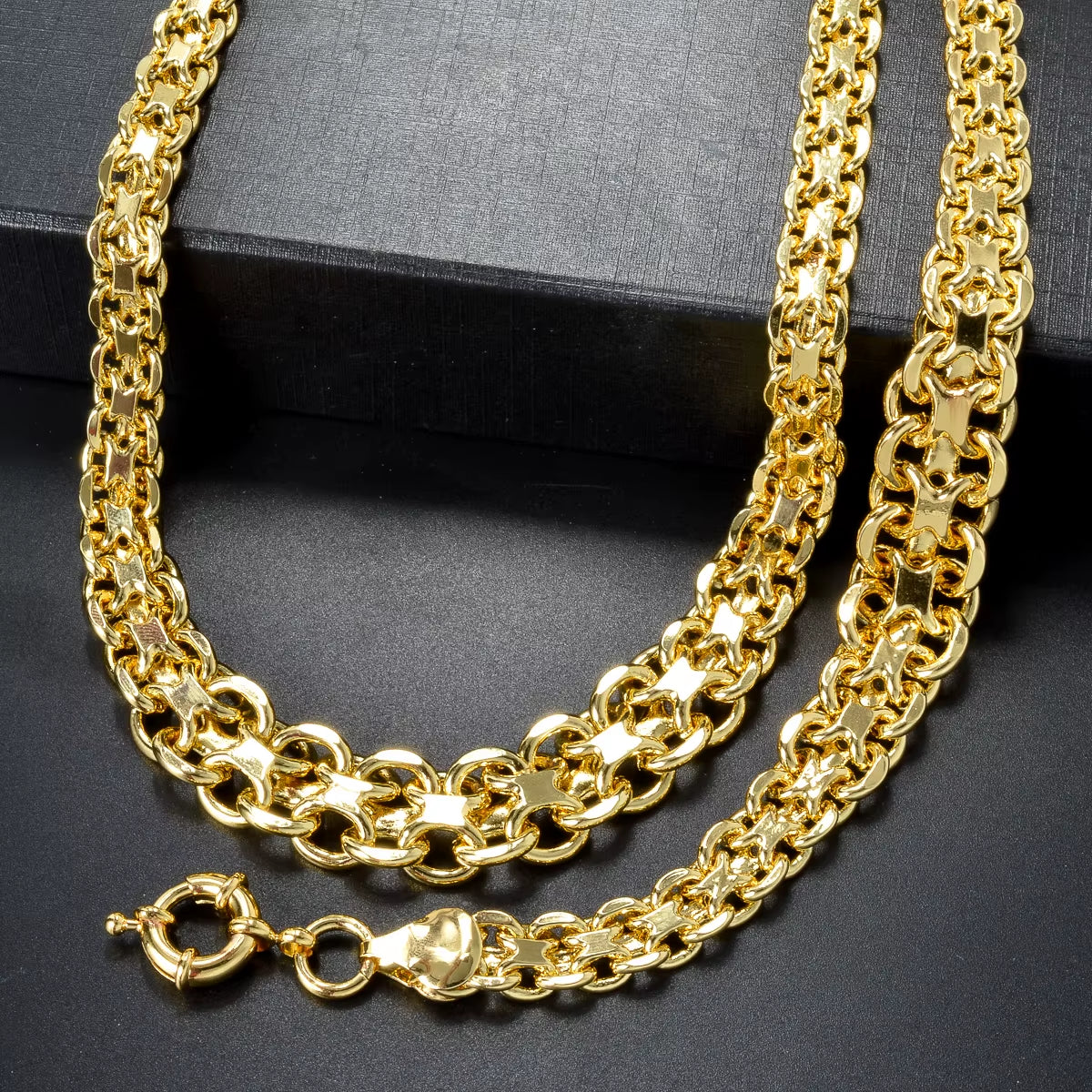 Luxury 18K Gold Plated Jewelry Set round Beads Necklace Bracelet for Womens Dubai Wedding Gifts Copper Chain Jewelry Accessories